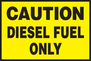 LABEL, DIESEL FUEL ONLY 2 X 3 VINYL EA