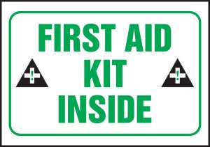 LABEL, FIRST AID KIT INSIDE 3.5" X 5" VINYL 5PKG