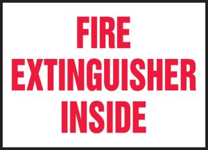 FIRE EXTINGUISHER INSIDE 3.5 X 5  5 YEAR ADHESIVE DURA VINYL 5PKG