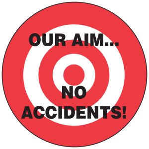 DECAL, HARD HAT OUR AIM...NO ACCIDENTS 10PKG