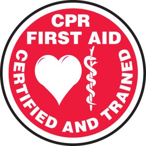 DECAL, HARD HAT CPR/FIRST AID CERTIFIED AND TRAINED 10PKG