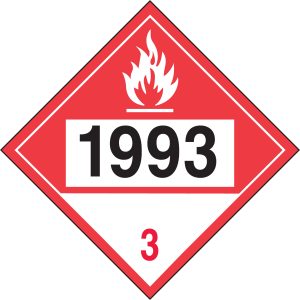 PLACARD, COMBUSTIBLE 1993 VINYL STICKER