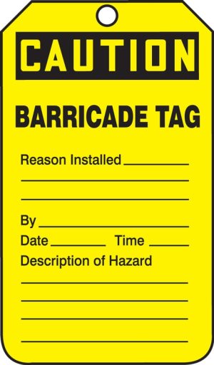TAG, BARRICADE CAUTION 25 PKG PLASTIC