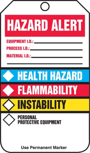 TAG, HMIS HAZARD ALERT PLASTIC 25 PKG