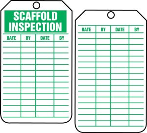 TAG, SCAFFOLD INSPECTION 25PKG PLASTIC