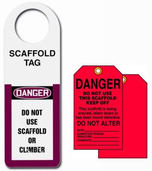 TAG, SCAFFOLD "SCAFFTAG" HOLDER RED PLASTIC W/ DANGER DO NOT USE SCAFFOLD (STH146)