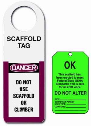 TAG, "SCAFFTAG" SCAFFOLD RELEASED REGULAR (GREEN) (STSI 593)