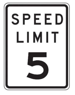 SPEED LIMIT, SIGN 18 X 12 ALUMINUM 5 MPH EGNR REFLECTIVE