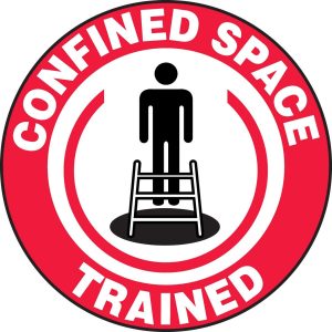 DECAL, HARD HAT CONFINED SPACE TRAINED 10 PER PACK