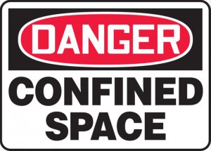 DANGER, CONFINED SPACE  10 X 14 PLASTIC
