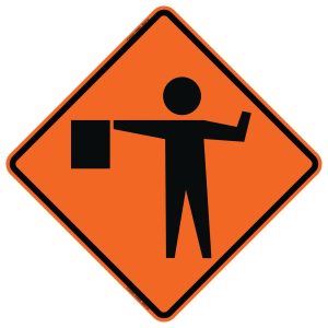 SIGN, 48" ORANGE MESH ROLLUP (FLAGGER SYMBOL)