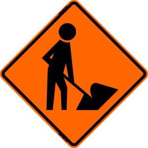 SIGN, 48" ORANGE MESH ROLLUP ( MEN WORKING SYMBOL) REPLACEMENT