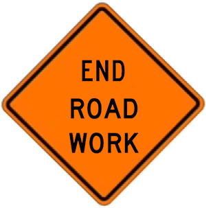 SIGN, 48" ORANGE MESH ROLLUP (END ROAD WORK)