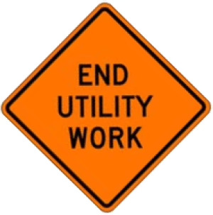 SIGN, 48" ORANGE MESH ROLLUP ( END UTILITY WORK )