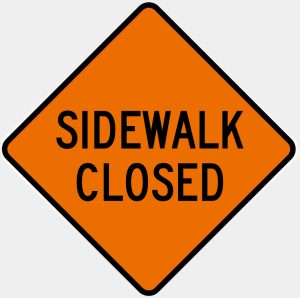 SIGN, 48" ORANGE MESH ROLLUP (SIDEWALK CLOSED)