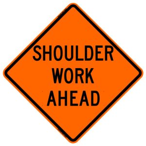 SIGN, 48" ORANGE MESH ROLLUP (SHOULDER WORK AHEAD)