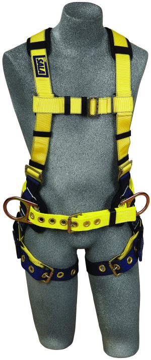 HARNESS, " DELTA II " CONSTRUCTION STYLE 3 D RING W/ BACK PAD, TOOL BELT & TONGUE BUCKLE LEG STRAPS ( XLARGE )