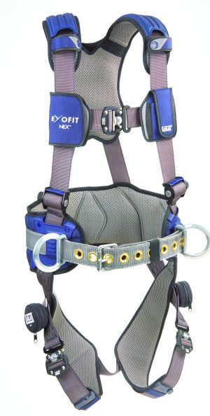 HARNESS, EXOFIT NEX TECH-LITE BACK AND SIDE D-RINGS DUOLOCK QUICK CONNECT BUCKLES SEWN IN HIP PAD AND BODY BELT LARGE
