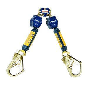 LIFELINE, RETRACTABLE NANO-LOK TWIN-LEG 6FT X 1" 100% TIE-OFF W/2 1/4" STEEL FLAT REBAR HOOK