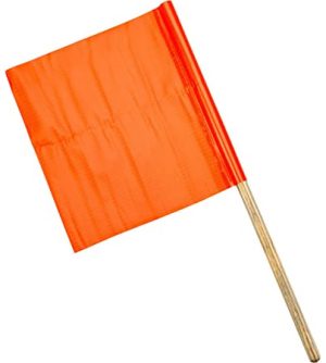 FLAG, ORANGE MESH 18 X 18 W/ 36" DOWEL ( TRACTOR BOUND EDGES )