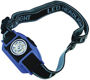 HEADLAMP, 10 LED 3 AAA 5MM W/ ELASTIC HEADBAND