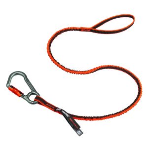 TOOL LANYARD,  SINGLE CARABINER DBL LOCKING  (3108F) ORANGE/GRAY 15LB CAPACITY