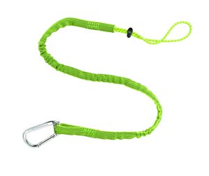 TOOL LANYARD, 42IN TO 54IN W/  ALUMINUM CARABINER COLOR (LIME) (3100EXT)10 LB CAPACITY