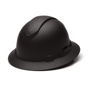 HARD HAT, PYRAMEX " RIDGELINE " FULL BRIM VENTED GRAPHITE BLACK W/ RATCHET SUSPENSION