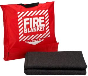 FIRE BLANKET, 62' X 80' W/NYLON POUCH (FOR FIRST AID USE)