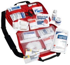 FIRST RESPONDER KIT, 120 PIECE RED SOFT SIDE BAG
