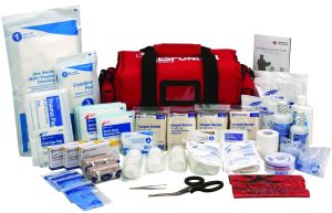 FIRST RESPONDER KIT, 158 PIECE, RED SOFT SIDE BAG
