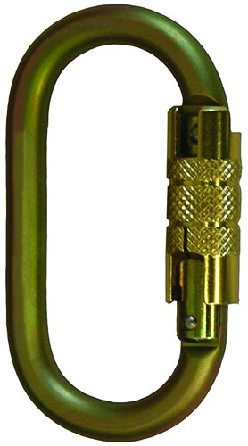 CARABINER, TRIPLE LOCKING 1IN GATE 5000# w/3600# GATE STRENGTH ANSI Z359.1-2007
