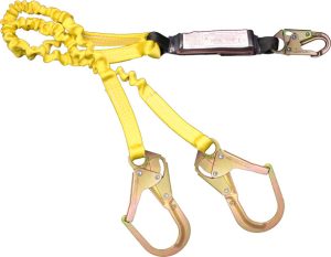LANYARD, DBL 4FT STRETCH W/#136 REBAR HOOKS ( 100 % TIE OFF ) 3600# GATES