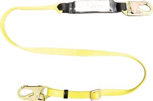 LANYARD, ADJUSTABLE 6' STD LENGTH W/74 LOCKING SNAP HOOKS ON EACH END W/SHOCKPACK