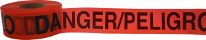 TAPE, DANGER / PELIGRO 3IN X 1000FT 3 MIL ROLL
