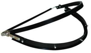 BRACKET, FACE SHIELD FULL BRIM HARD HAT ,  BLACK ALUMINUM