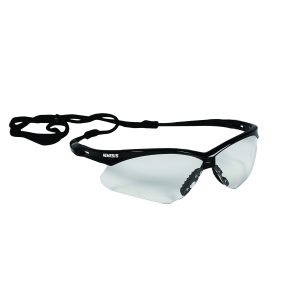 GLASSES, NEMESIS BLACK FRAME W/ CLEAR LENS W/ CORD