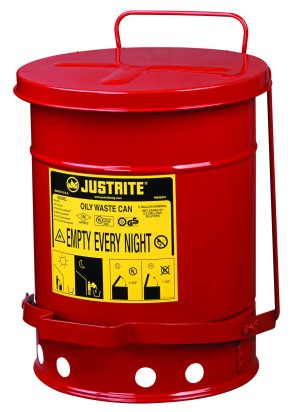 WASTE CAN, OILY 6 GAL RED W/ FOOT OPERATED COVER
