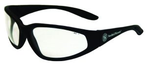 GLASSES, SMITH & WESSON 38 SPECIAL BLACK FRAME CLEAR LENSE