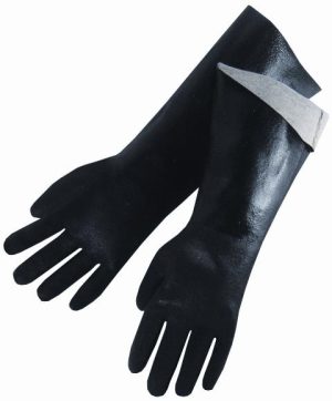 GLOVE, BLACK PVC SANDPAPER FINISH 18" GAUNTLET