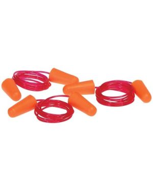 EAR PLUG, DURAPLUG W/ CORD ORANGE DISPOSABLE NRR32 BOX 100