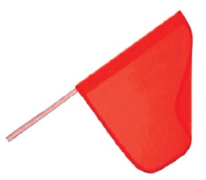 FLAG, ORANGE MESH 18 X 18 W/ 24" DOWEL ( TRACTOR BOUND EDGES )