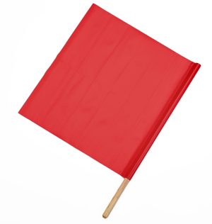 FLAG, RED VINYL 18 X 18 W/ 24'' DOWEL