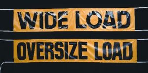 WIDE LOAD/ OVERSIZE LOAD BANNER 18" X 8'