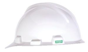 HARD HAT, STD WHITE W/ RATCHET SUSPENSION  MSA ( V-GUARD )