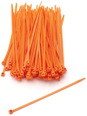 ZIP TIES 7" ORANGE 100PKG