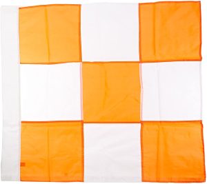 FLAG, AIRPORT SIGNAL 36 X 36 ORANGE / WHITE NYLON W/ REINFORCED POCKET