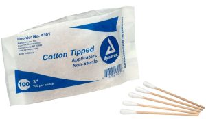 COTTON TIPPED APPLICATORS, 3IN BAG 100