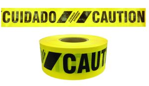 TAPE, CAUTION/CUIDADO 3" X 1000 FT BI-LINGUAL  (3.5-4.0 MIL NOMINAL)