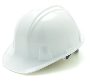 HARD HAT, STD WHITE W/ 4 POINT  RATCHET SUSPENSION ( PYRAMEX )